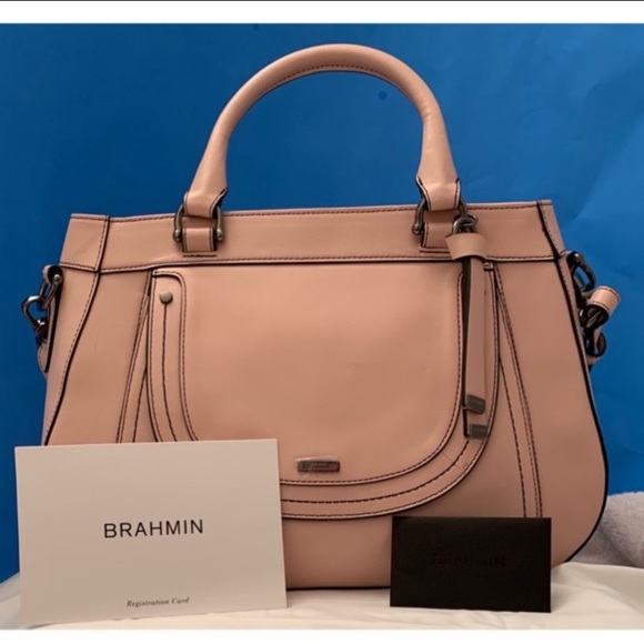 😎 BRAHMIN Raelynn Blossom Pink Galveston Satchel NWT $345 - Picture 9 of 13